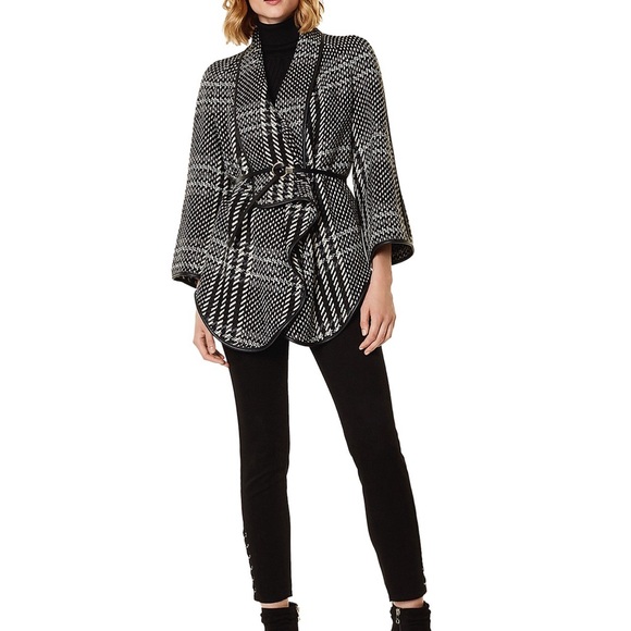 Karen Millen, oversize check wrap coat jacket size US 6, UK 10. - Picture 6 of 8